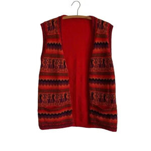 Peruvian Alpaca Sweater Vest
Size Large Fair Isle Striped